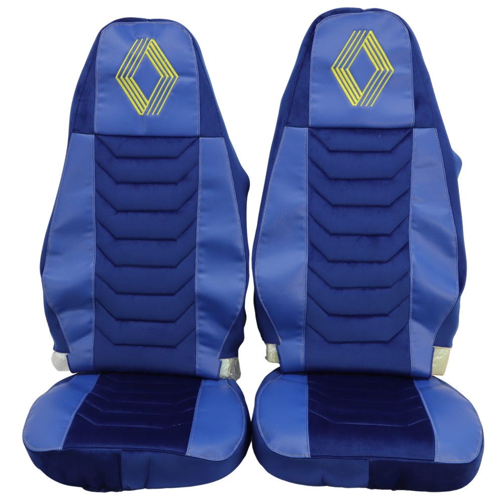 Чохол на сидіння Chess Renault Magnum (2001-2013) водій, пасажир поворотне сидіння, синій Чохол на сидіння Chess Renault Magnum (2001-2013) водій, пасажир поворотне сидіння, синій