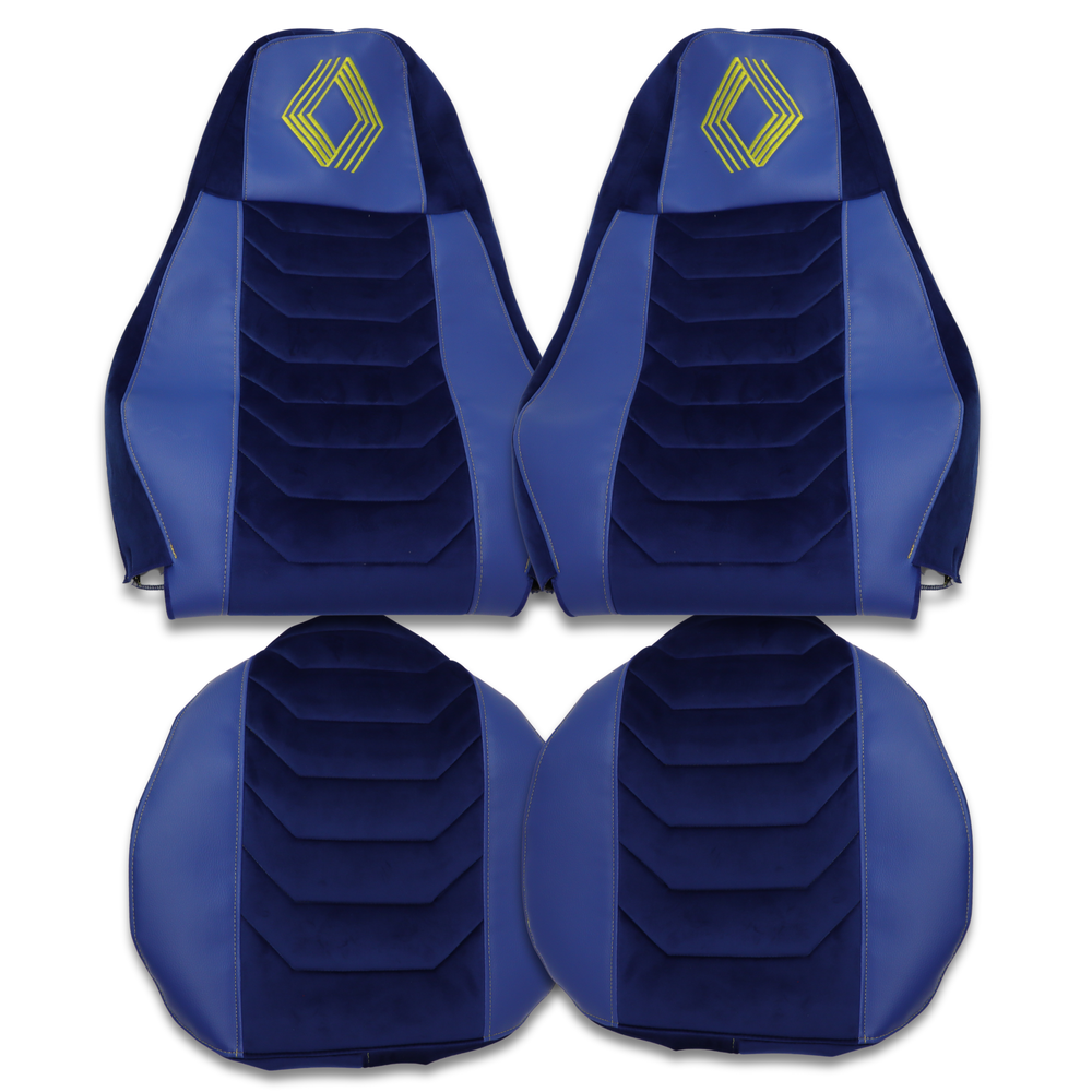 Чохол на сидіння Chess Renault Magnum (2001-2013) водій, пасажир поворотне сидіння, синій Чохол на сидіння Chess Renault Magnum (2001-2013) водій, пасажир поворотне сидіння, синій