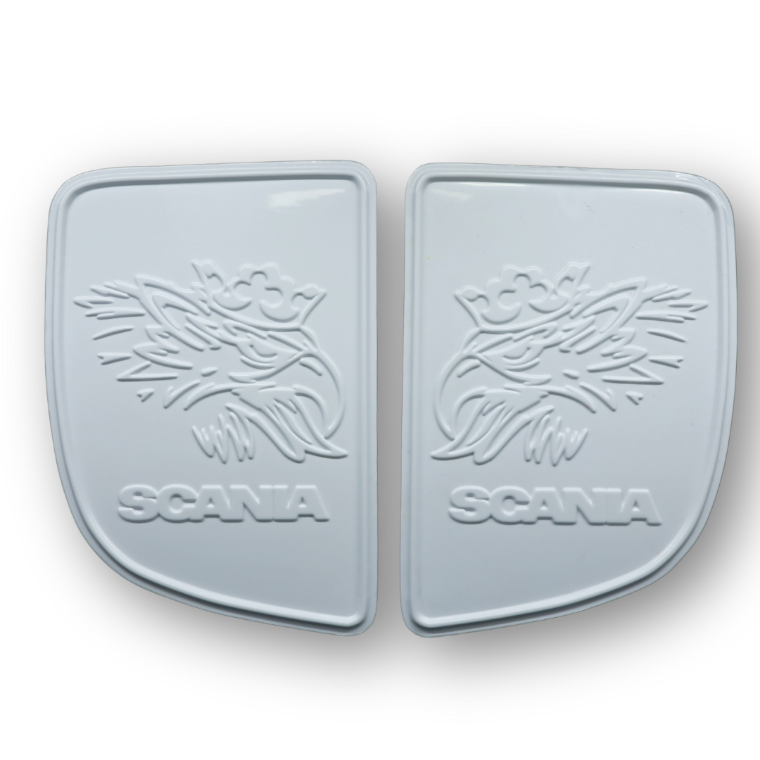 Фальш накладки білі на бічні вікна спальника для SCANIA R, P, G 2005-2017; Euro 3, 4, 5 Фальш накладки білі на бічні вікна спальника для SCANIA R, P, G 2005-2017; Euro 3, 4, 5