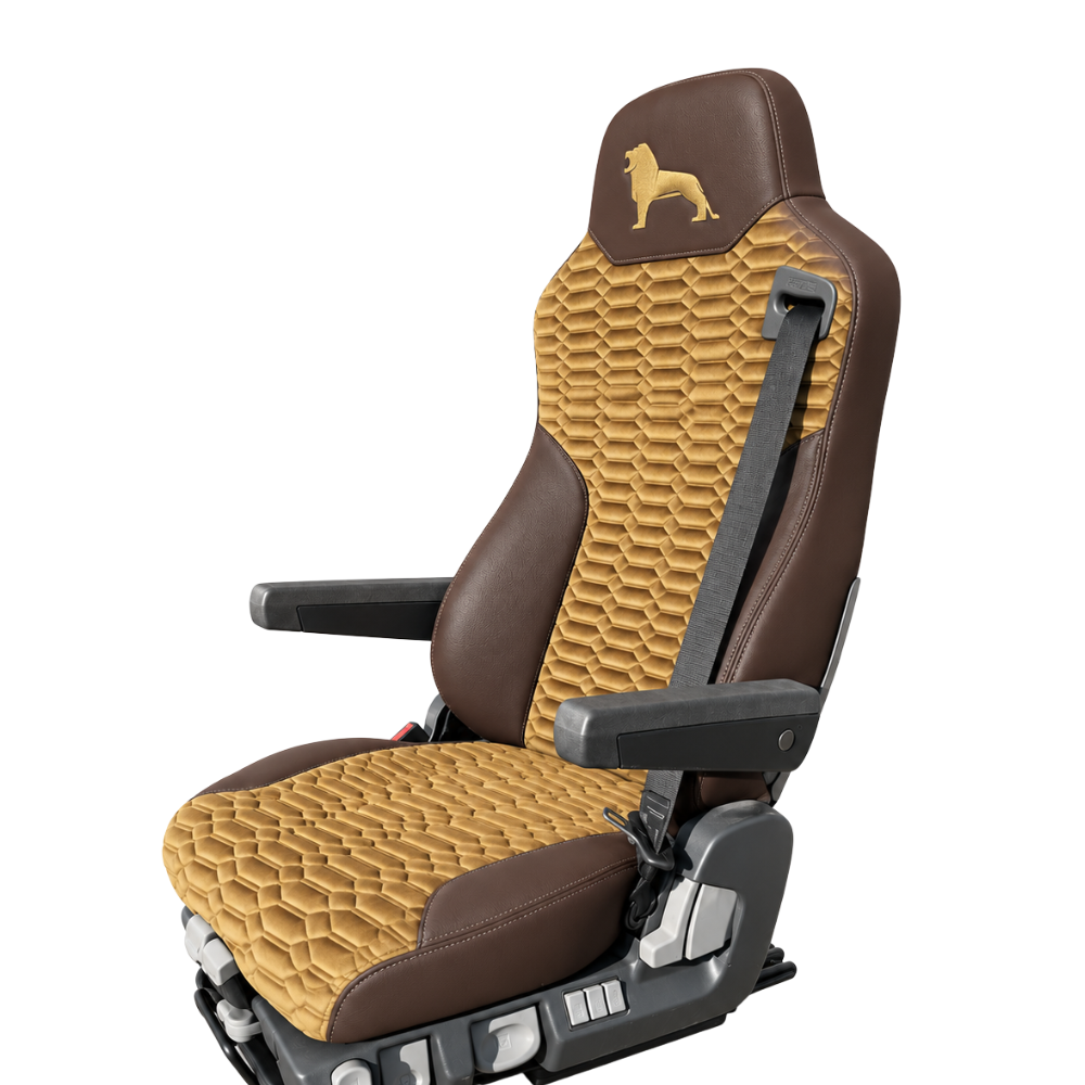 Чохол на сидіння KADIFE Велюр+Екошкіра MAN TGX, TGA, TGL, TGM, TGS; (2007-2020) 1 ремінь, водій (Низький) пасажир (Високий) коричнева шкіра +коричн велюр Чохол на сидіння KADIFE Велюр+Екошкіра MAN TGX, TGA, TGL, TGM, TGS; (2007-2020) 1 ремінь, водій (Низький) пасажир (Високий) коричнева шкіра +коричн велюр