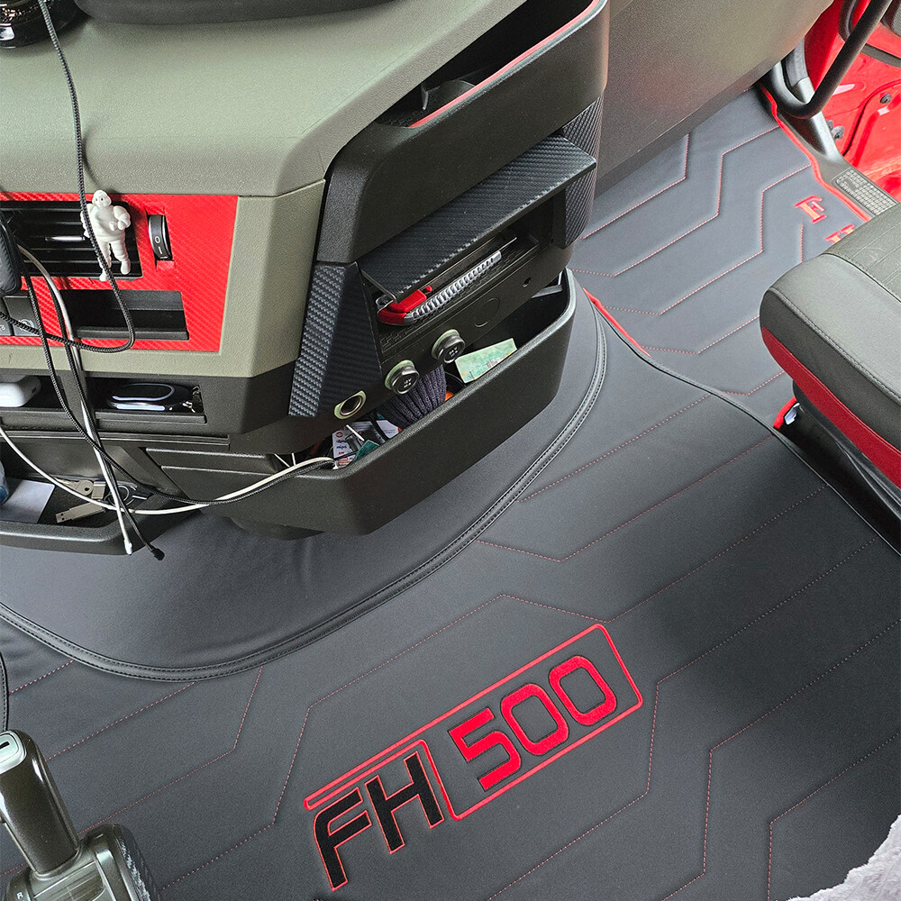 Килимок 3D Екошкіра Volvo FH Euro 6 з 2014; АКПП чорний, Килимок 3D Екошкіра Volvo FH Euro 6 з 2014; АКПП чорний,