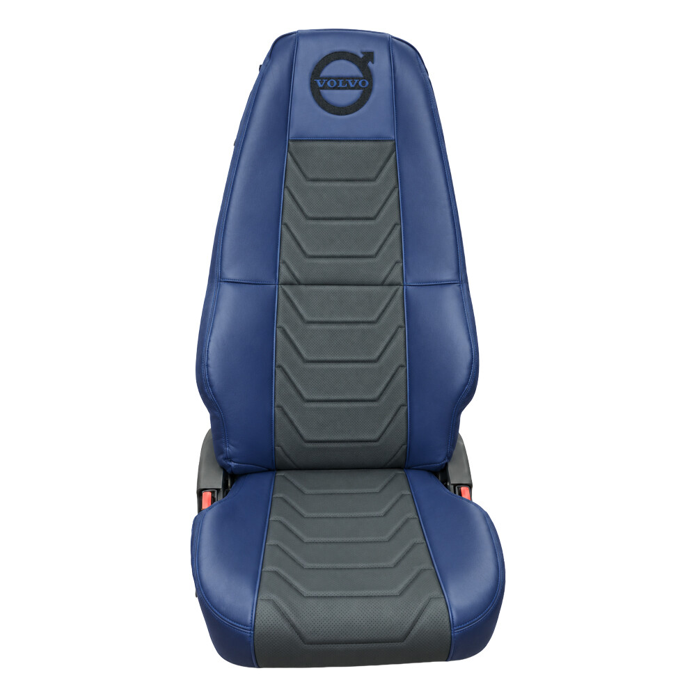 Чохол на сидіння Perfo-ECO VOLVO FH FM (2002-2013) перфор.шкіра чорна-синя шкіра