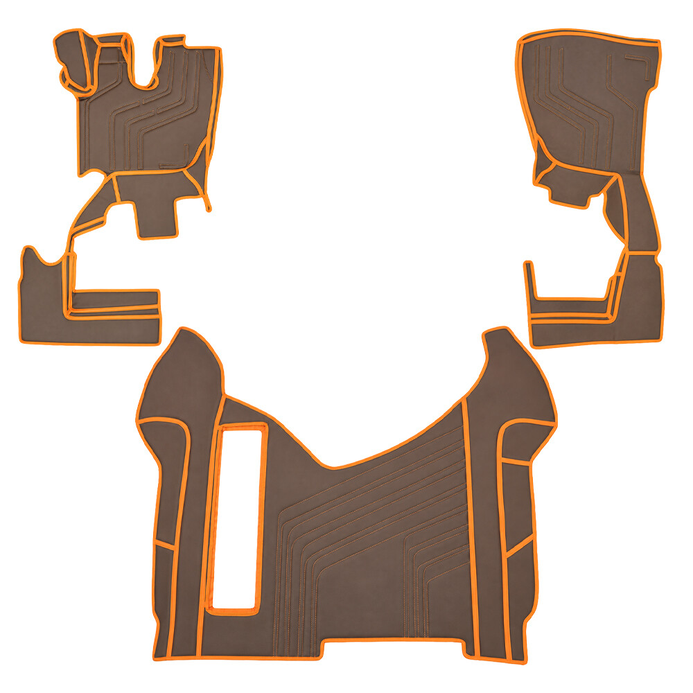 Килимок 3D Екошкіра RENAULT Premium 2006-2013;АКПП,МКПП, коричневий