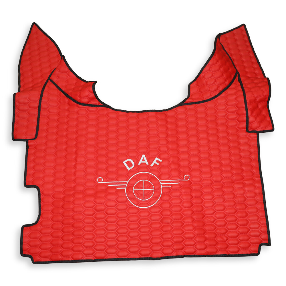 Килимок Екошкіра DAF XF106 c 2013; АКПП, червоний, з вишивками
