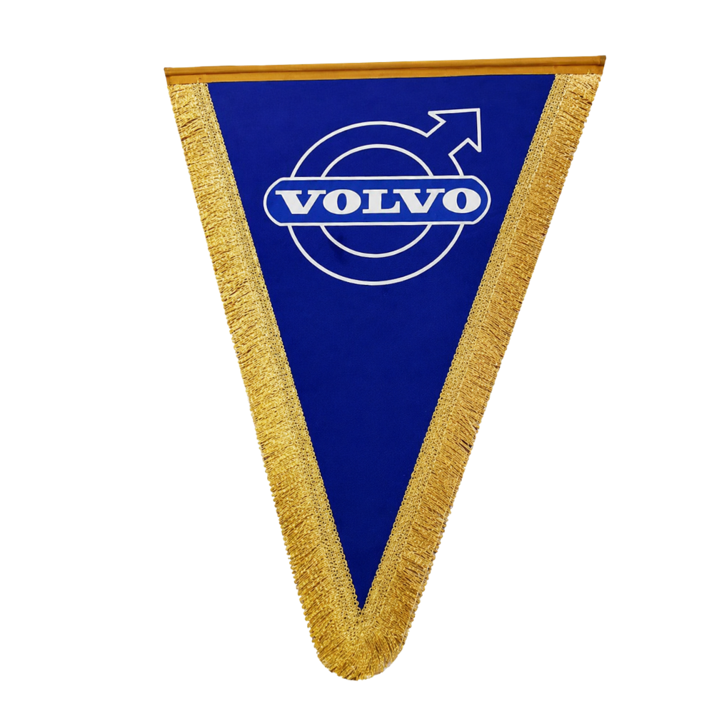 Декоративна наклейка трикутний напис VOLVO синій