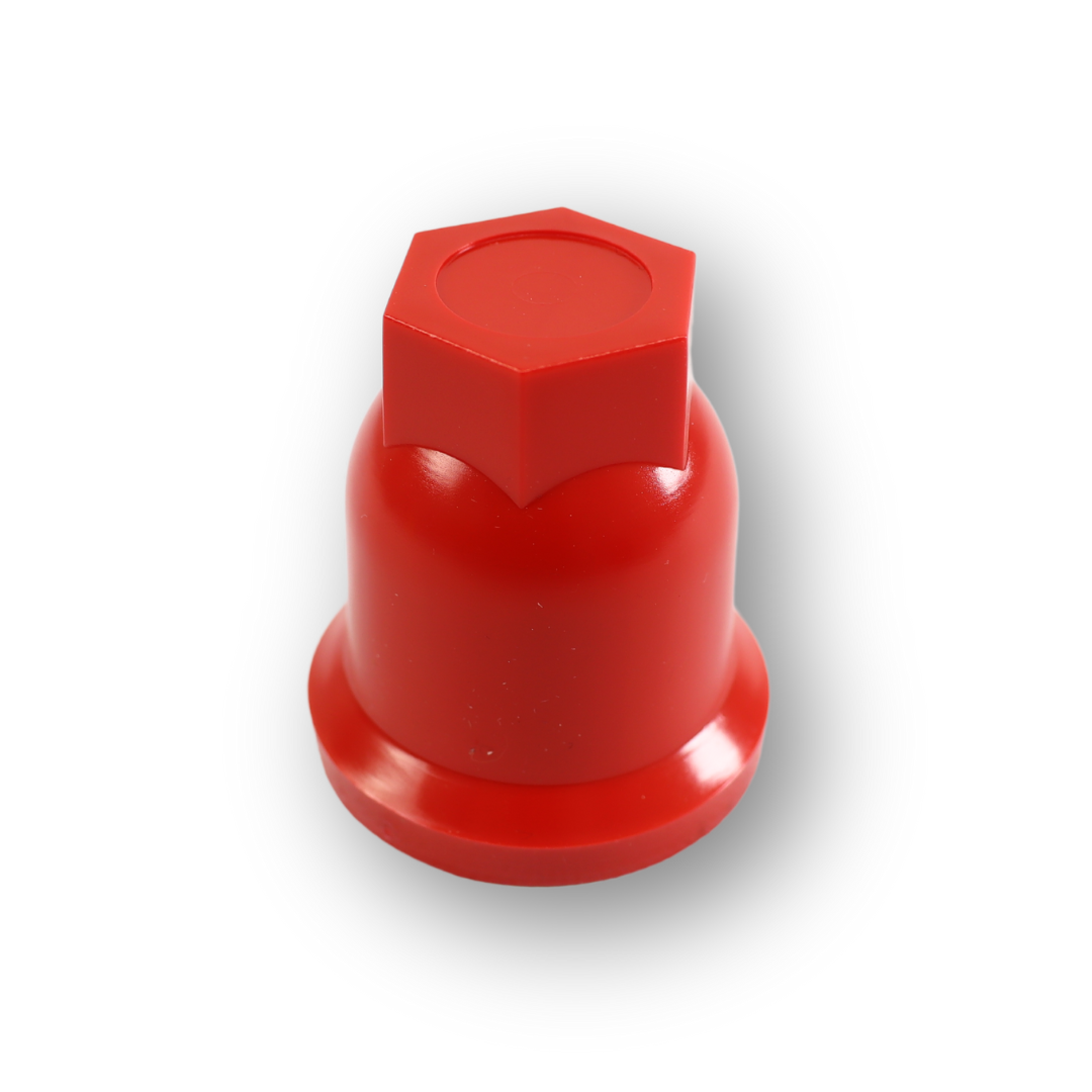 Колпачек на гайку 32 высокий красный