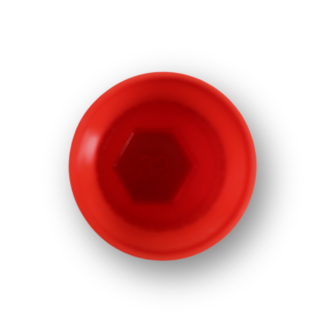 Колпачек на гайку 32 высокий красный