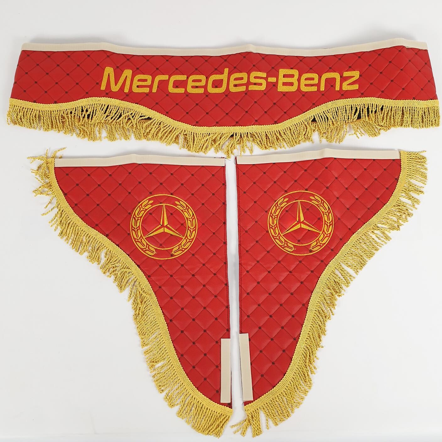 Шторка Екошкіра "Wave" MERSEDES лоб + косинки червона Шторка Екошкіра "Wave" MERSEDES лоб + косинки червона