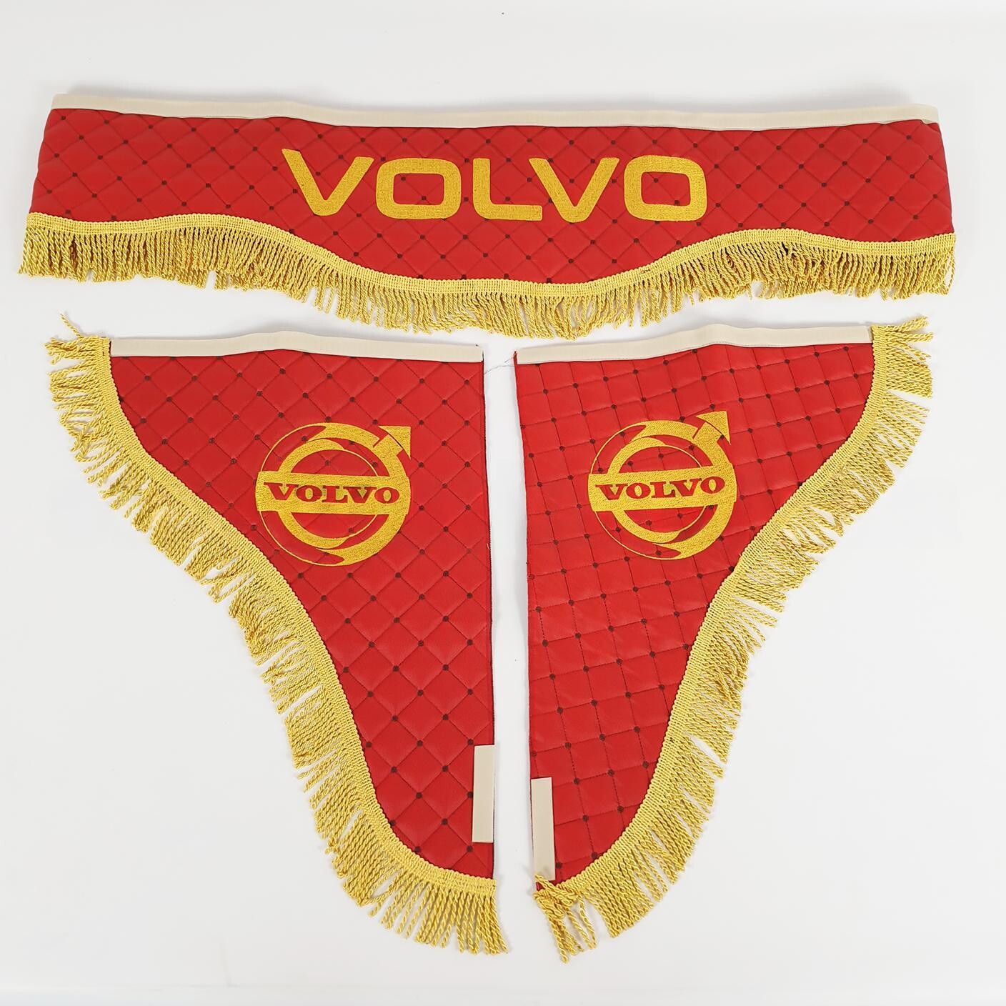 Шторка Екошкіра "Wave" VOLVO лоб + косинки червона Шторка Екошкіра "Wave" VOLVO лоб + косинки червона