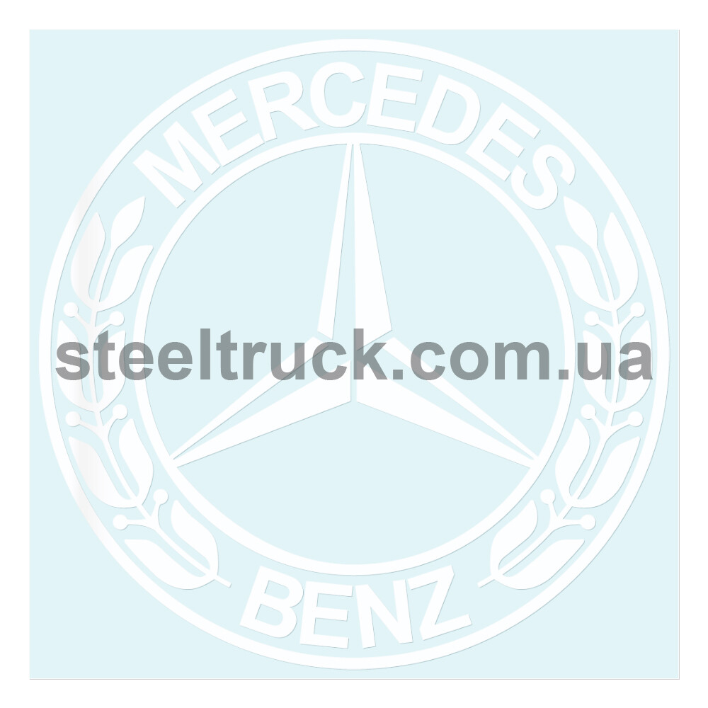 Наклейка MERSEDES белая Ø180мм