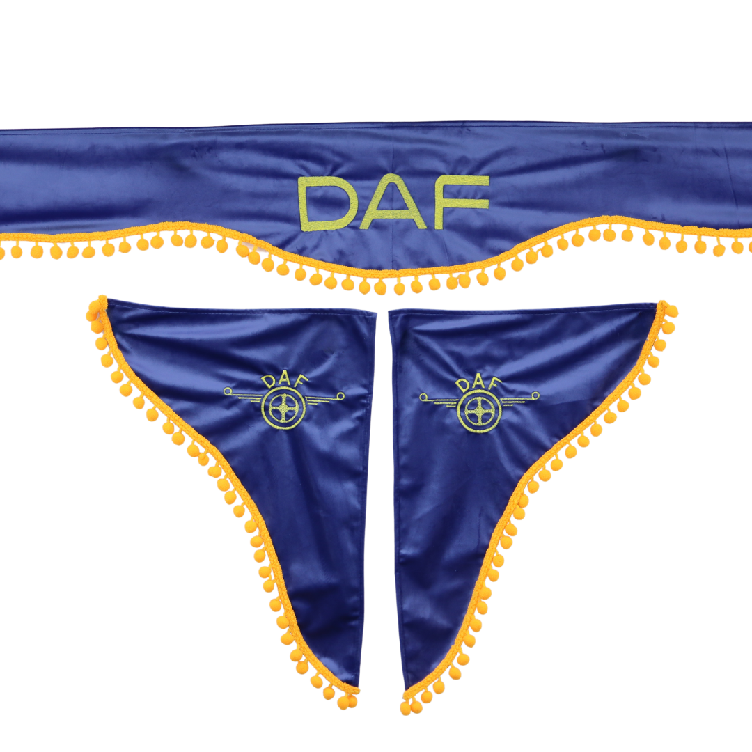 Шторка ВЕЛЮР "Wave" DAF лоб+косынки синяя Шторка ВЕЛЮР "Wave" DAF лоб+косынки синяя