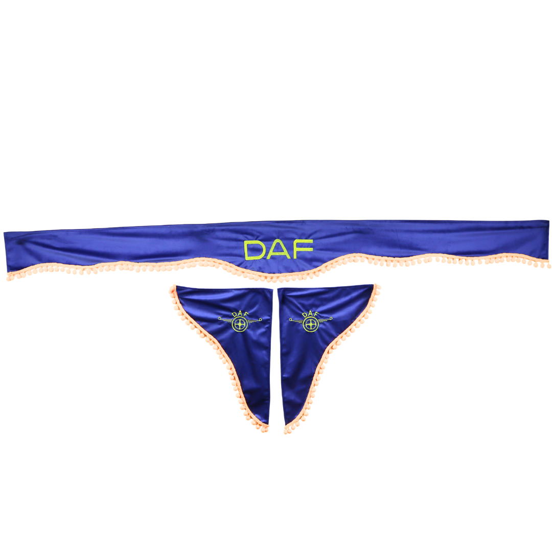 Шторка ВЕЛЮР "Wave" DAF лоб+косынки синяя Шторка ВЕЛЮР "Wave" DAF лоб+косынки синяя