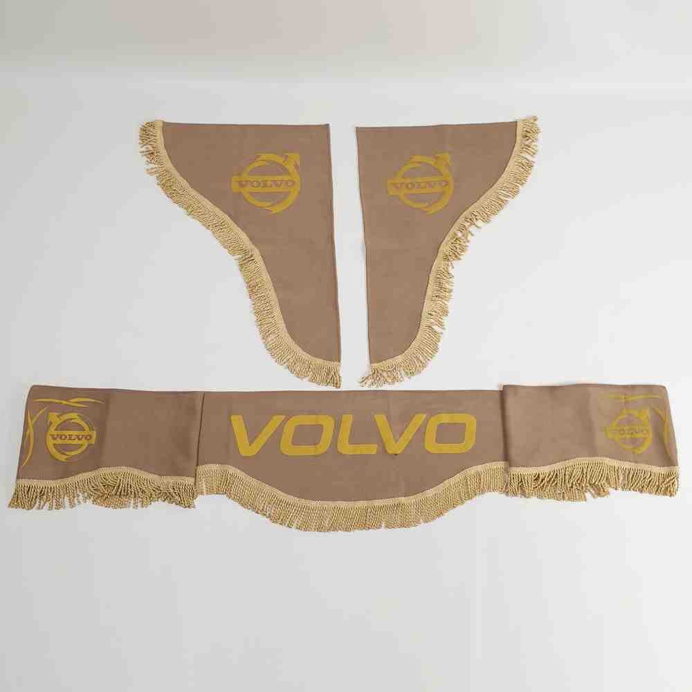 Шторка ВЕЛЮР "Wave" VOLVO лоб + косинки бежева Шторка ВЕЛЮР "Wave" VOLVO лоб + косинки бежева