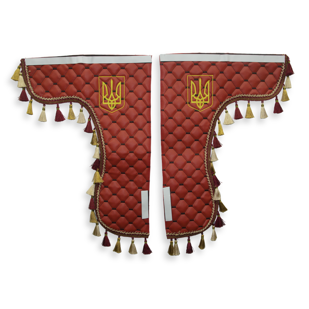 Шторка Екошкіра "Pergam" UKRAINE лоб + косинки червона Шторка Екошкіра "Pergam" UKRAINE лоб + косинки червона