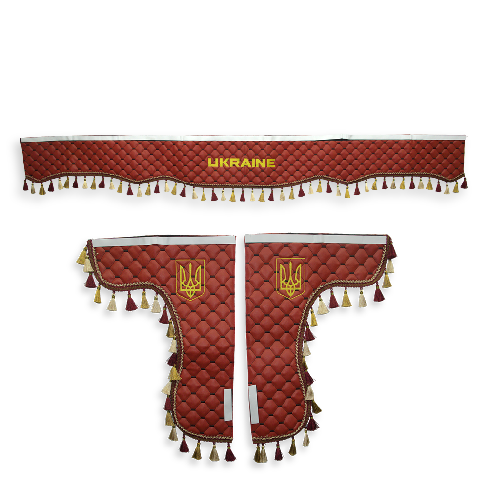 Шторка Екошкіра "Pergam" UKRAINE лоб + косинки червона Шторка Екошкіра "Pergam" UKRAINE лоб + косинки червона