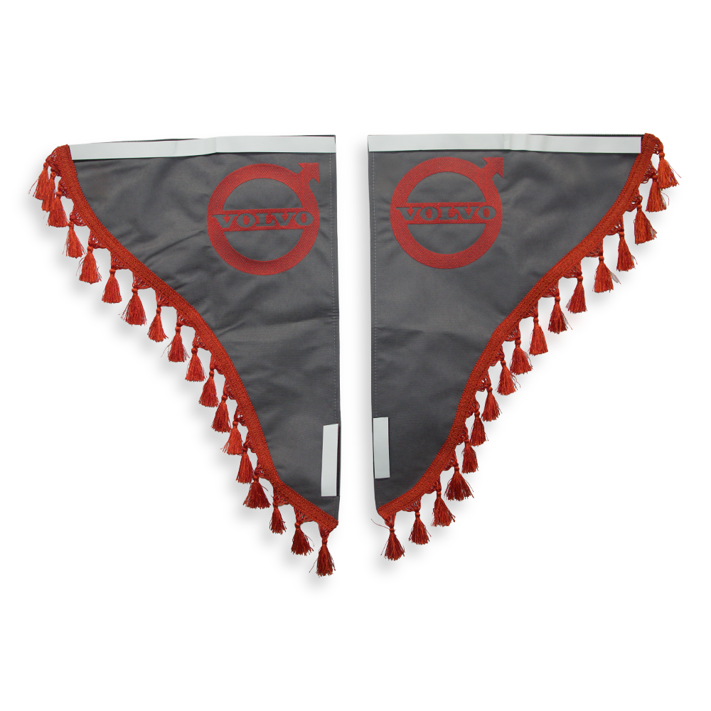 Шторка Рогожка "Double-Sided" VOLVO лоб + косинки сіра 2-х стороння