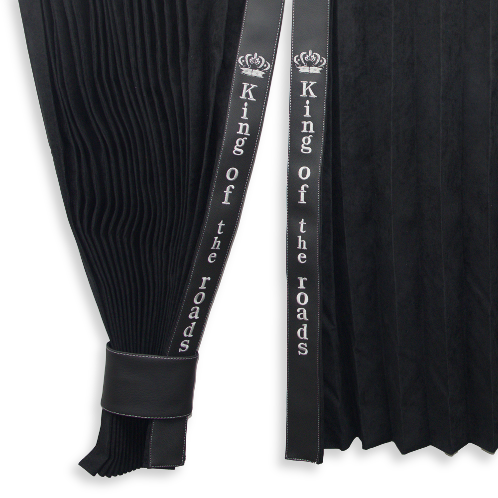 Штори Рогожка "Bow Folds" KING OF THE ROAD нічні чорні 2х сторонні