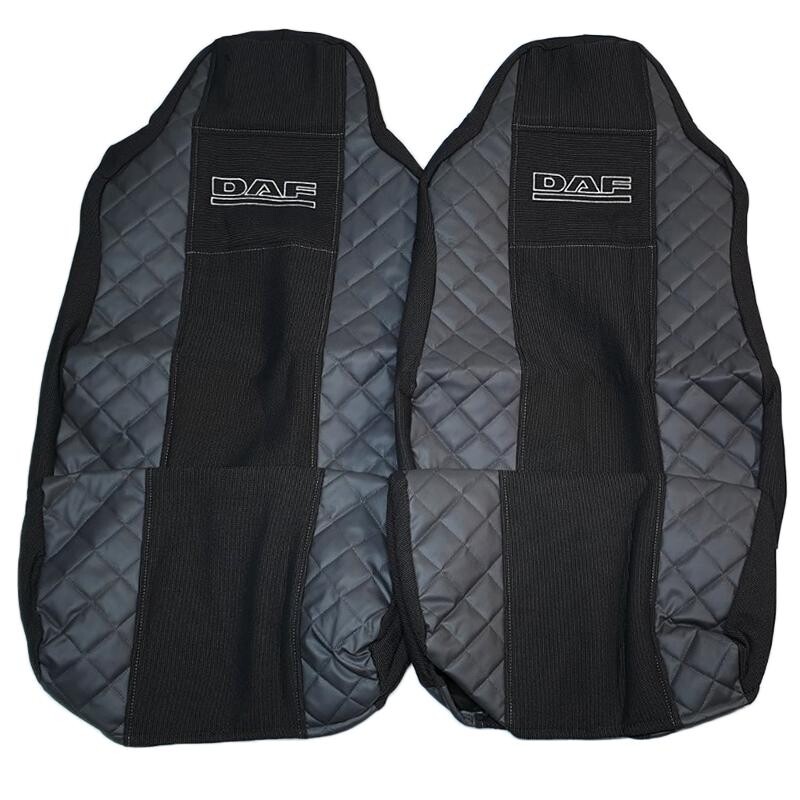 Чехол на сиденья Экокожа DAF XF95 105 CF85 75 65 LF (2002-2012) серый ST Чехол на сиденья Экокожа DAF XF95 105 CF85 75 65 LF (2002-2012) серый ST