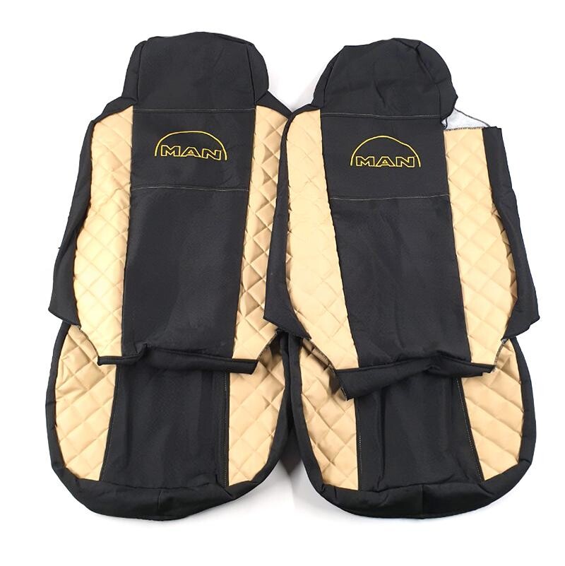 Чохол на сидіння Екошкіра MAN TGX,TGA,TGL,TGM,TGS; (2005-2020) 1 ремінь водій бежевий (ST)