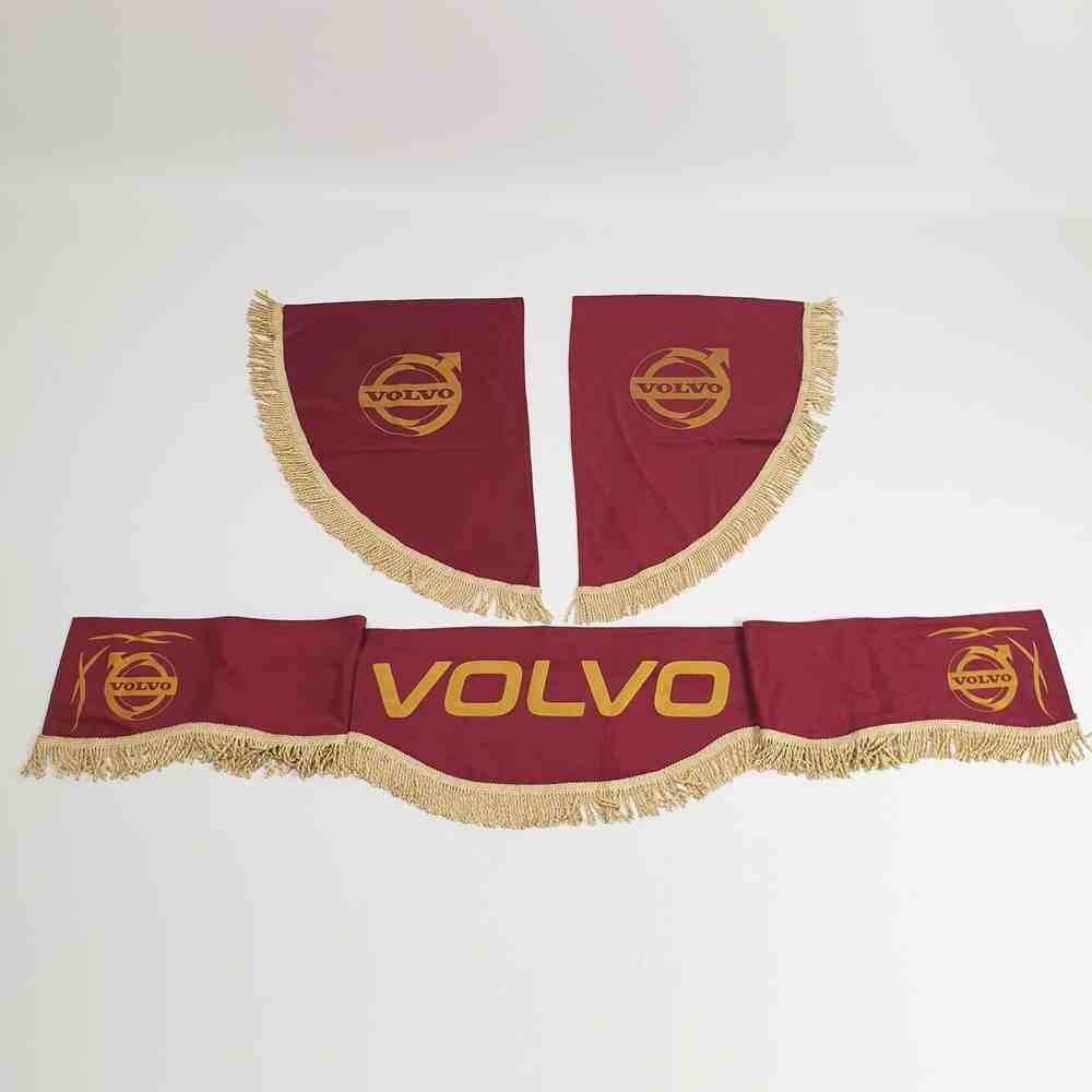 Шторка ВЕЛЮР "Wave" VOLVO лоб+косынки красная Шторка ВЕЛЮР "Wave" VOLVO лоб+косынки красная