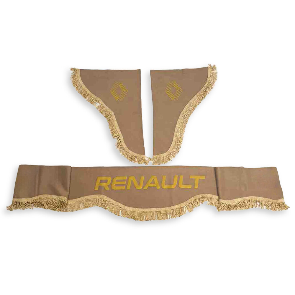 Шторка ВЕЛЮР "Wave" RENAULT лоб+косинки бежева
