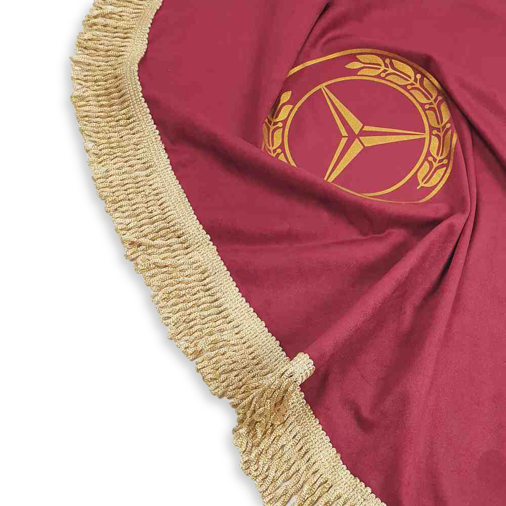 Шторка ВЕЛЮР "Wave" MERCEDES лоб+косинки червона