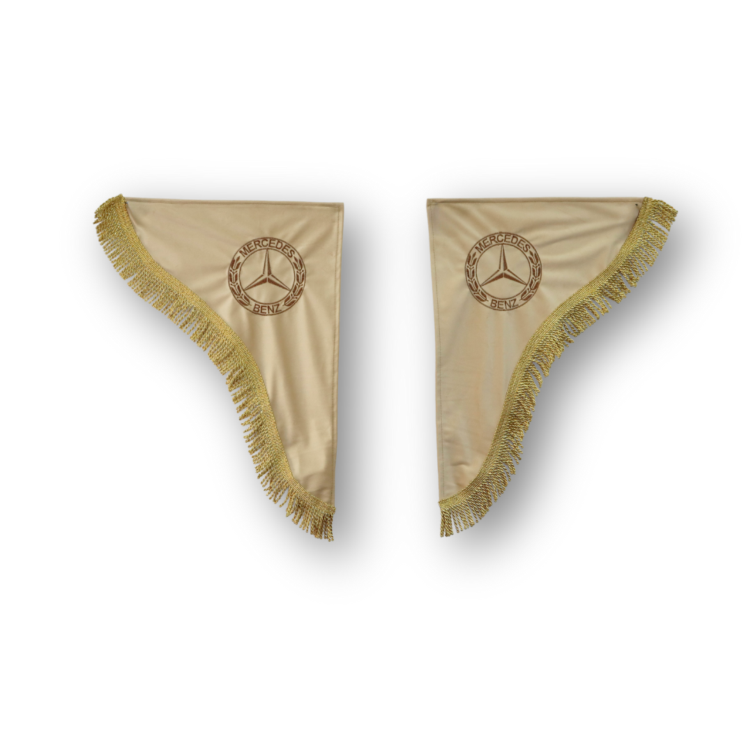 Шторка ВЕЛЮР "Wave" MERCEDES лоб+косынки бежевая Шторка ВЕЛЮР "Wave" MERCEDES лоб+косынки бежевая