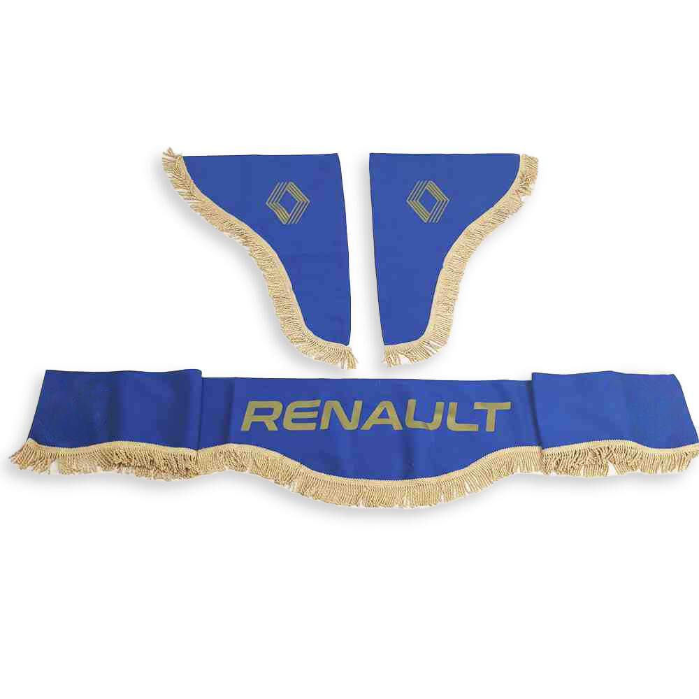Шторка ВЕЛЮР "Wave" RENAULT лоб+косынки синяя