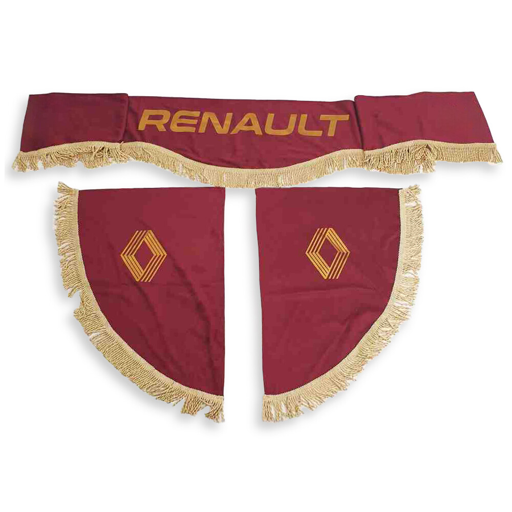 Шторка ВЕЛЮР "Wave" RENAULT лоб+косинки червона Шторка ВЕЛЮР "Wave" RENAULT лоб+косинки червона