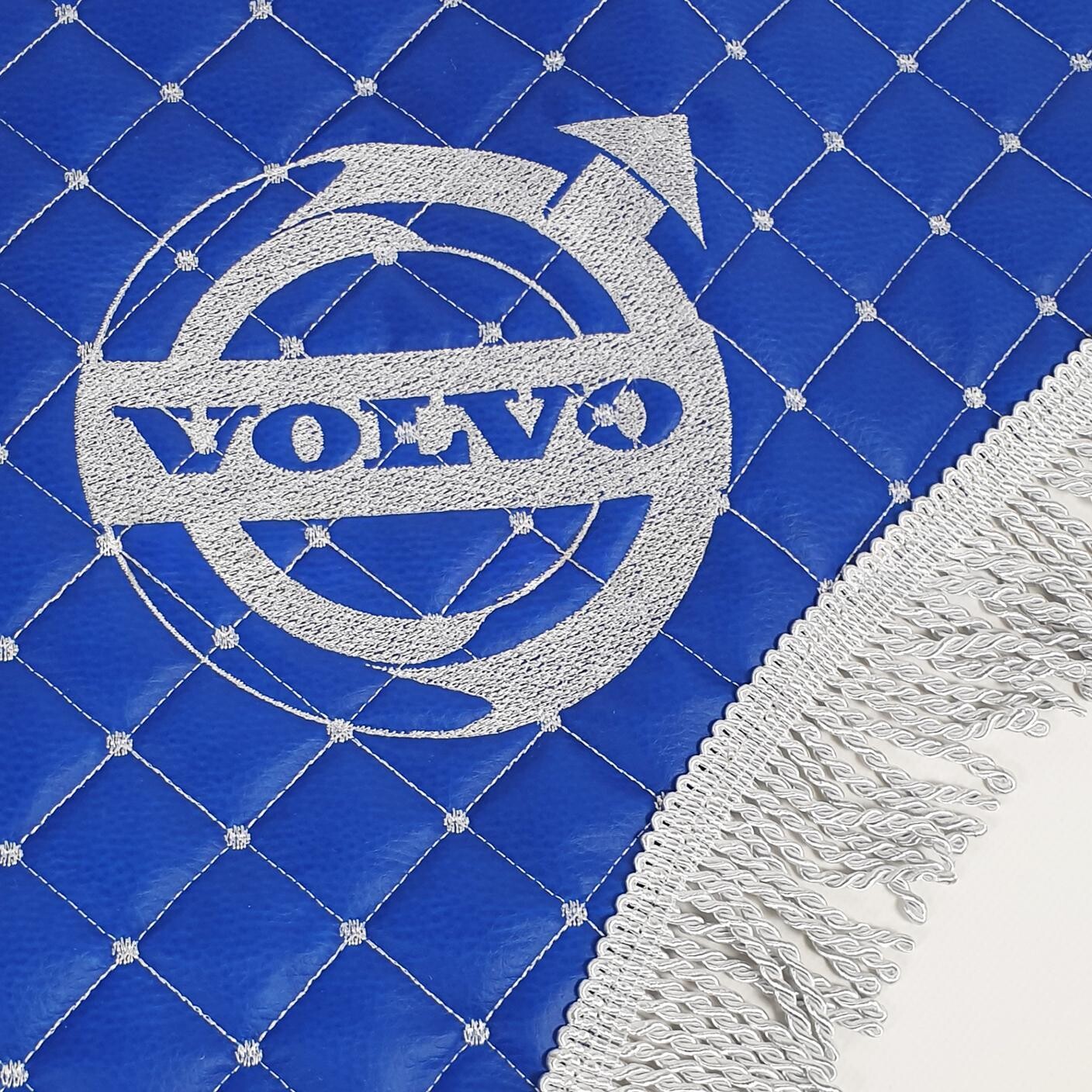 Шторка Екошкіра "Wave" VOLVO лоб + косинки синя