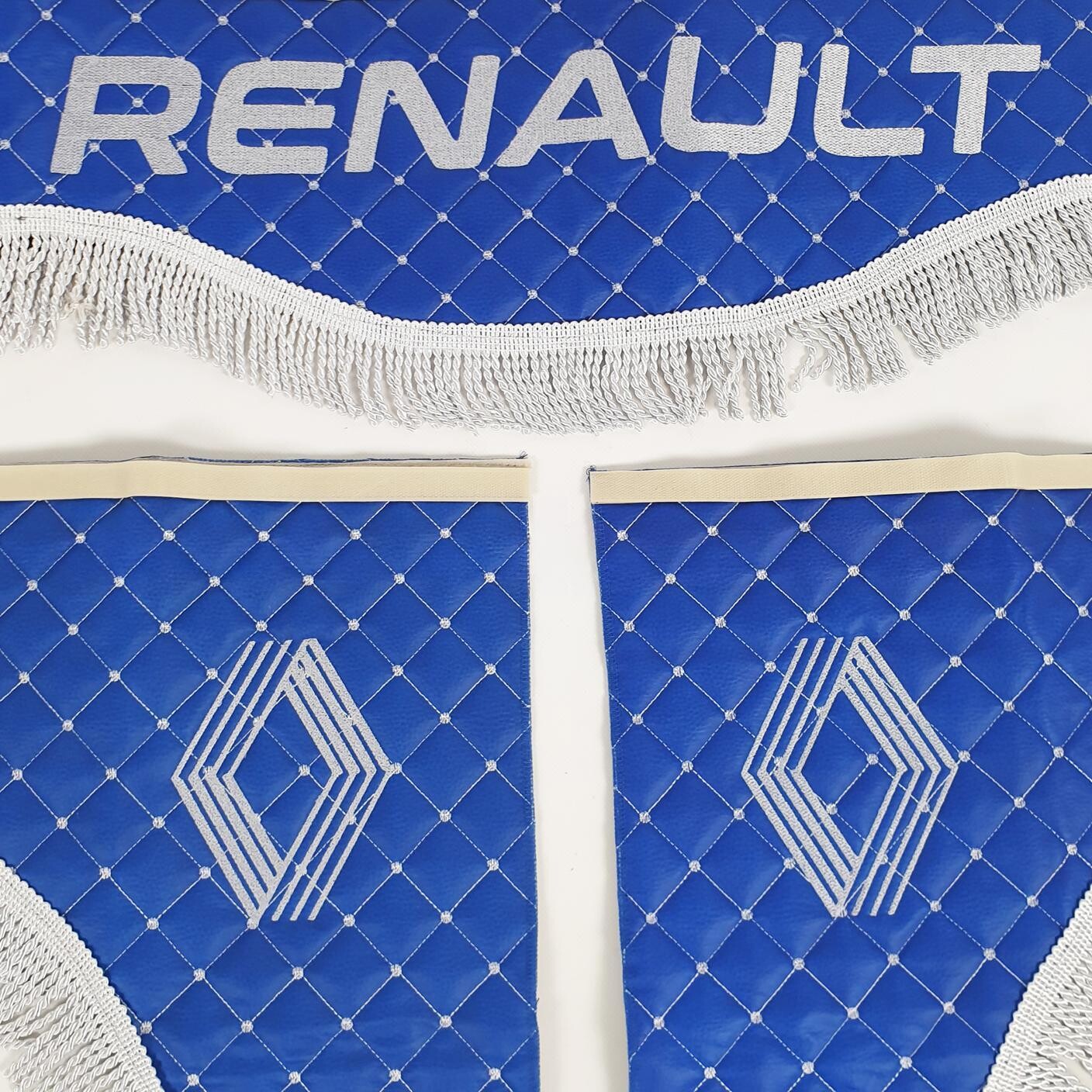 Шторка Экокожа "Wave" RENAULT лоб+косынки синяя Шторка Экокожа "Wave" RENAULT лоб+косынки синяя