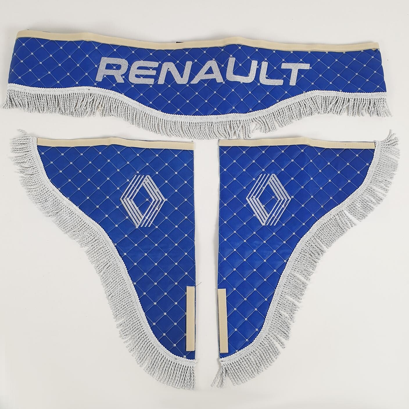 Шторка Экокожа "Wave" RENAULT лоб+косынки синяя Шторка Экокожа "Wave" RENAULT лоб+косынки синяя