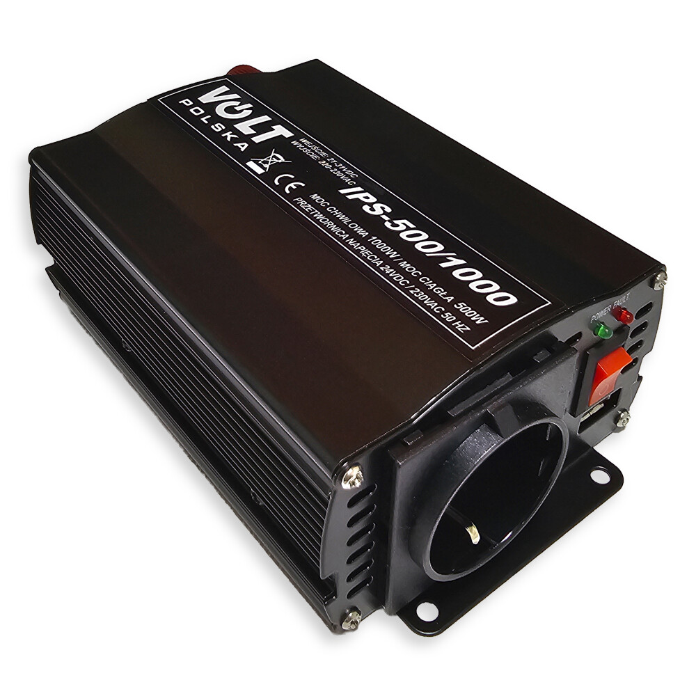 Преобразователь напряжения IPS500- 1000  24В\в прикуриватель+клещи\с USB