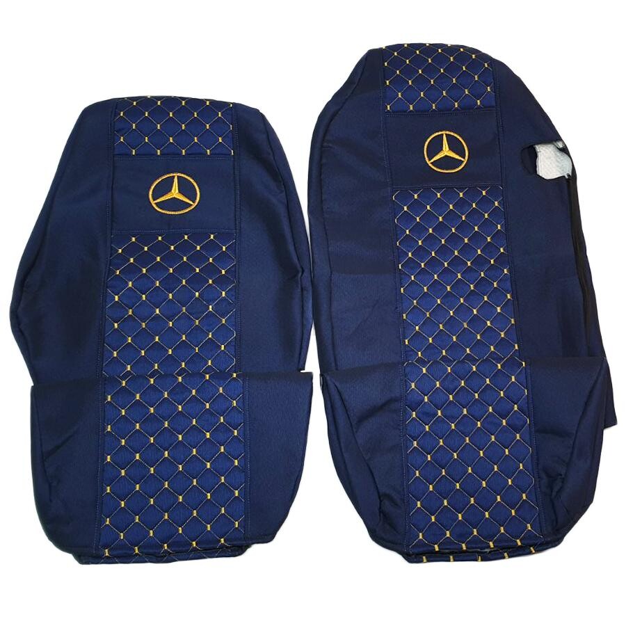 Чохол на сидіння Екошкіра MERCEDES Atego вод.пілот з ременем - пас.с підгол.синій Чохол на сидіння Екошкіра MERCEDES Atego вод.пілот з ременем - пас.с підгол.синій