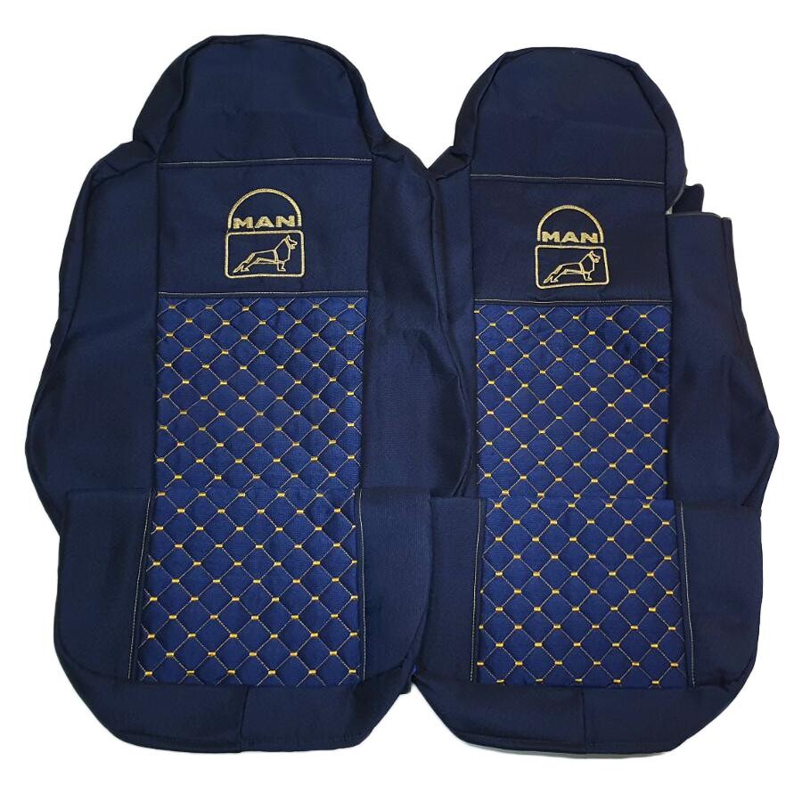 Чохол на сидіння Екошкіра MAN TGX,TGA,TGL,TGM,TGS; (2005-2020) 1 ремінь водій синій