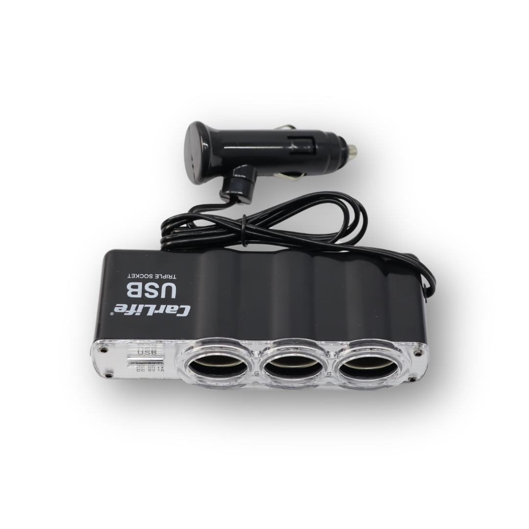 Разветвитель прикуривателя 3в1 + USB carlife