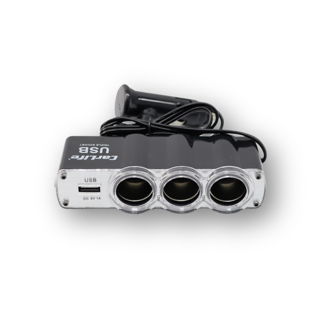 Разветвитель прикуривателя 3в1 + USB carlife