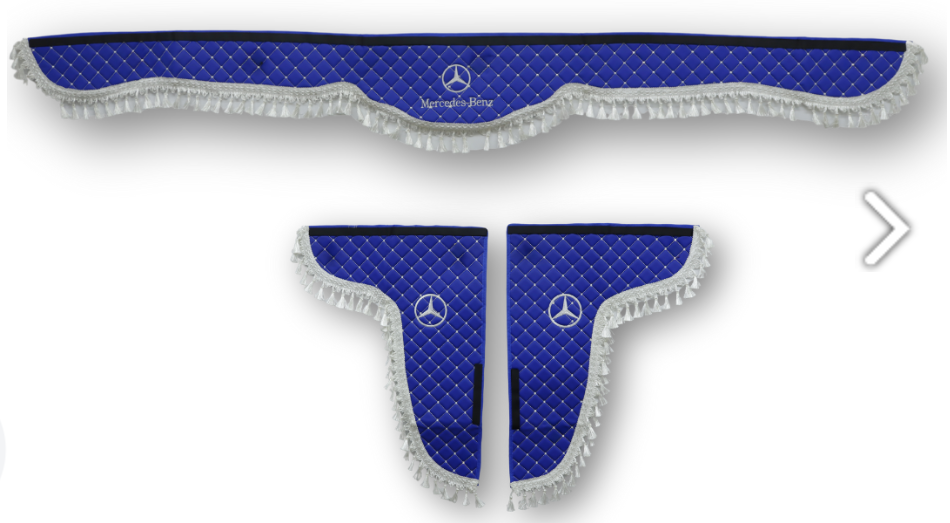 Шторка лоб+ косынки Экокожа MERC. синий.