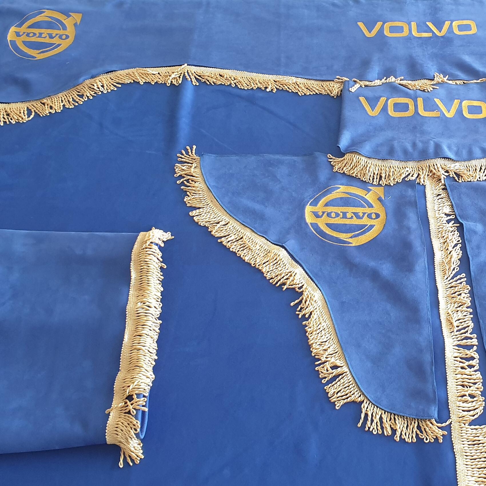Шторка Велюр "Wave" VOLVO лоб+косынки+спальник+ночные синяя