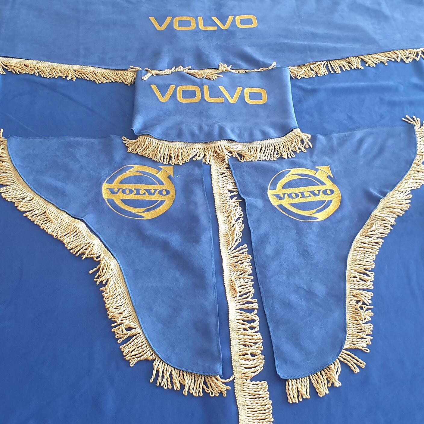 Шторка Велюр "Wave" VOLVO лоб+косынки+спальник+ночные синяя