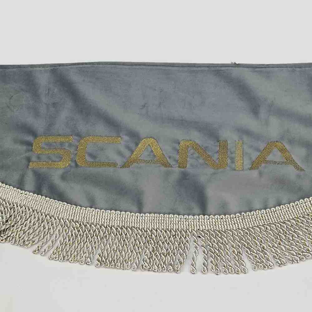 Шторка Велюр "Wave" SCANIA лоб+косынки+спальник+ночные серая