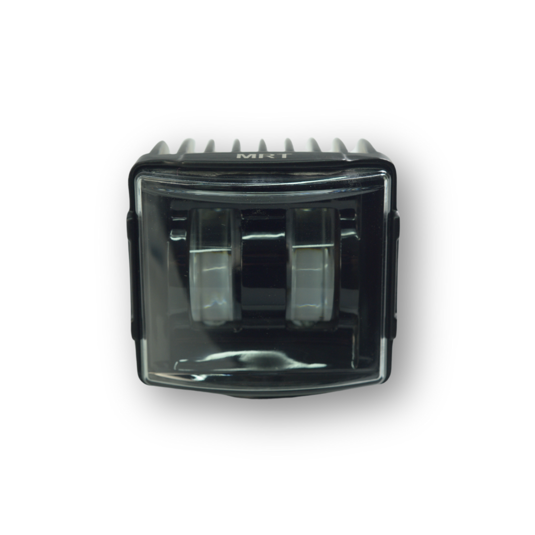 Фара универсальная диодная LED 24V  (2 диода 20W белый+желтый свет квадратная-85*78*88)