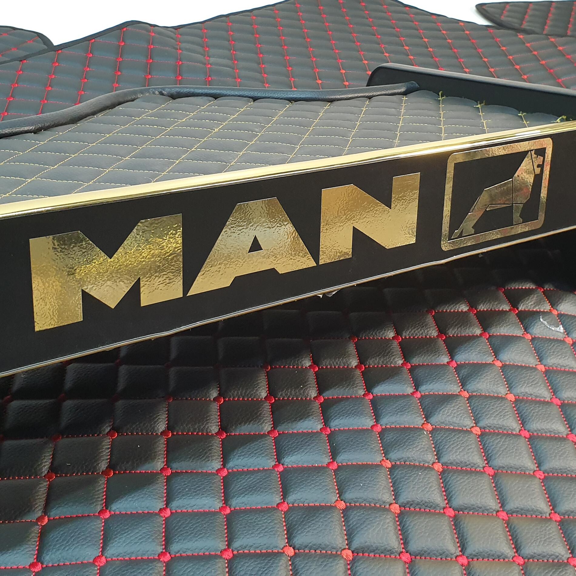 Полка кабины длинная MAN TGA XL черная\ST- Экокожа стёжка\