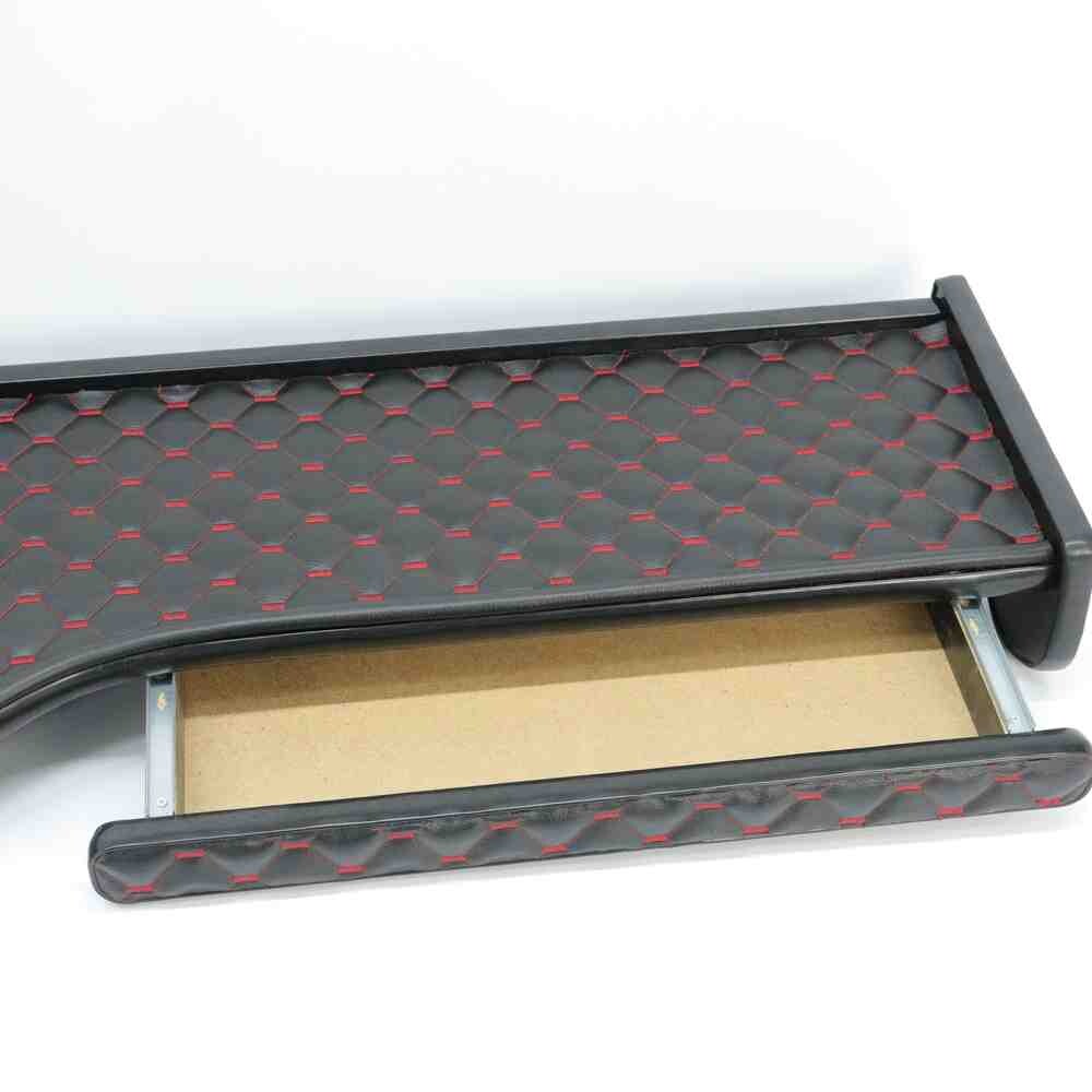 Полка кабины длинная DAF 95 черная вся в коже \ST- Экокожа стёжка\