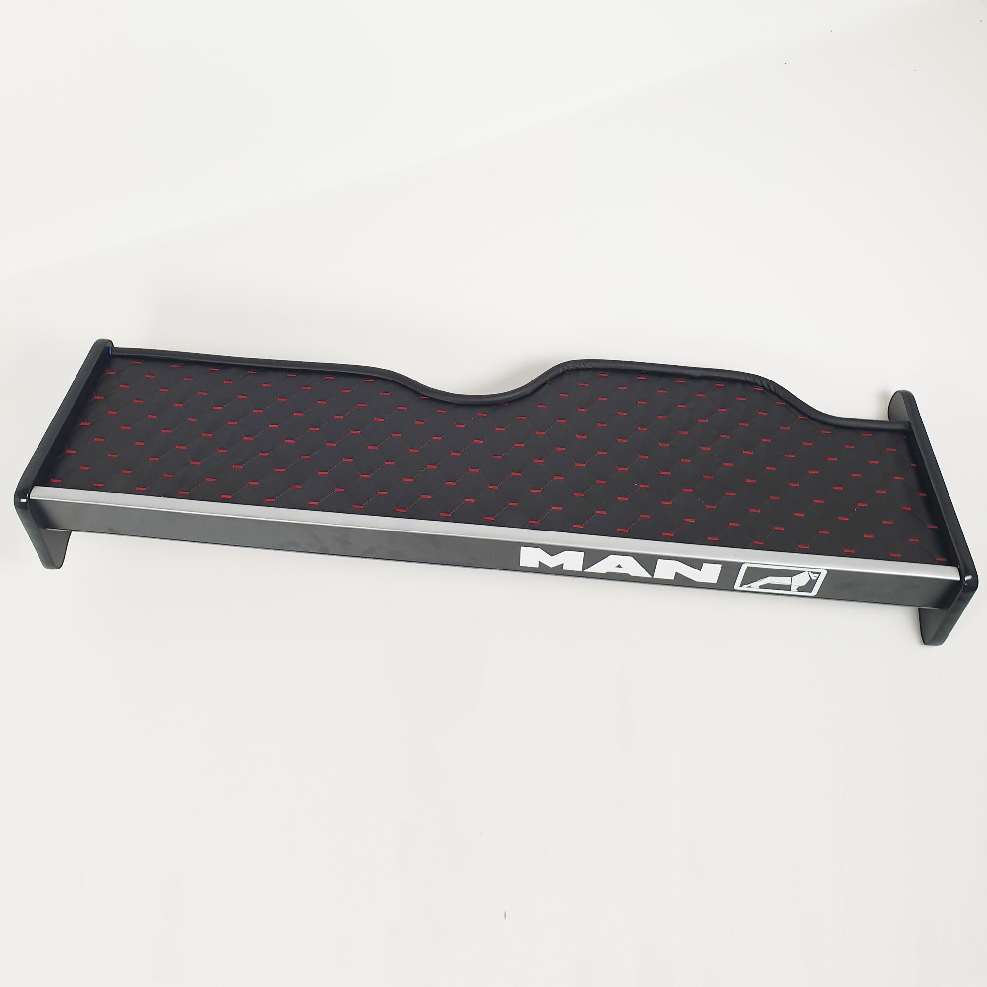 Полка кабины длинная MAN TGA XXL черная\ST- Экокожа стёжка\