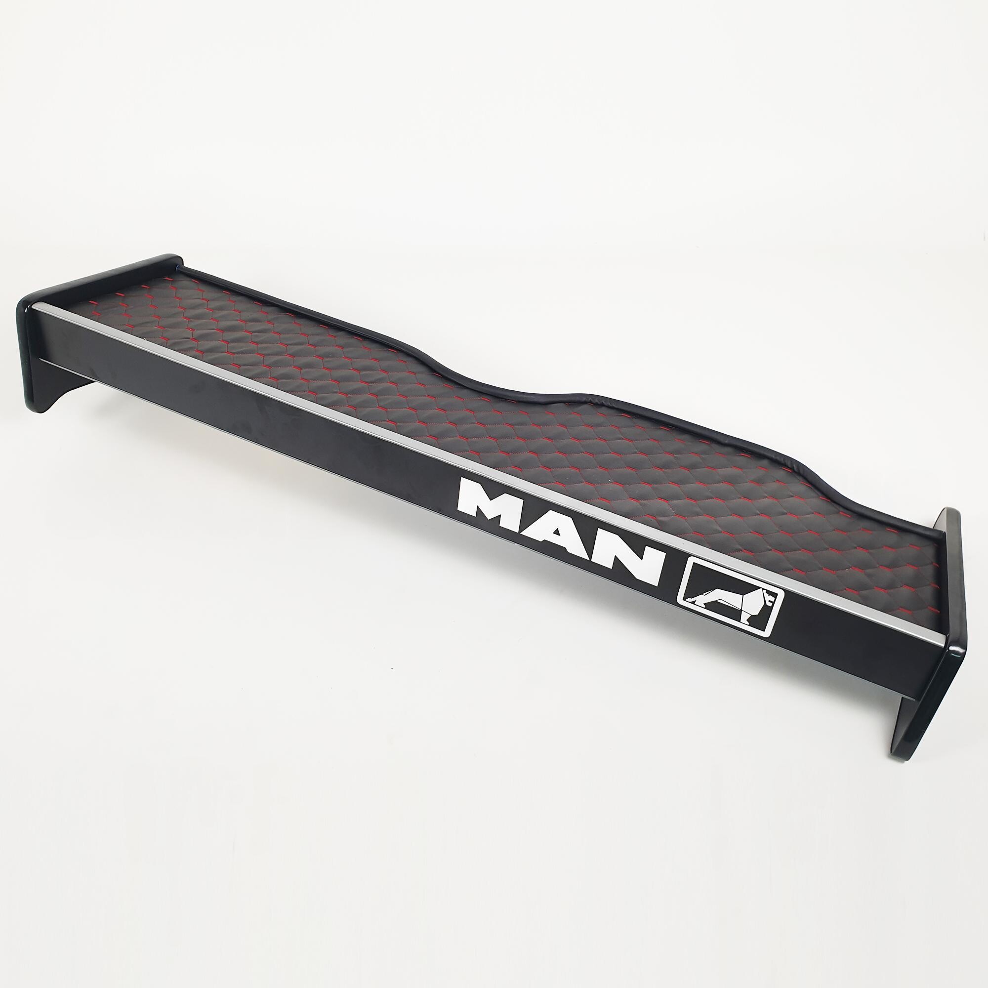 Полка кабины длинная MAN TGA XXL черная\ST- Экокожа стёжка\