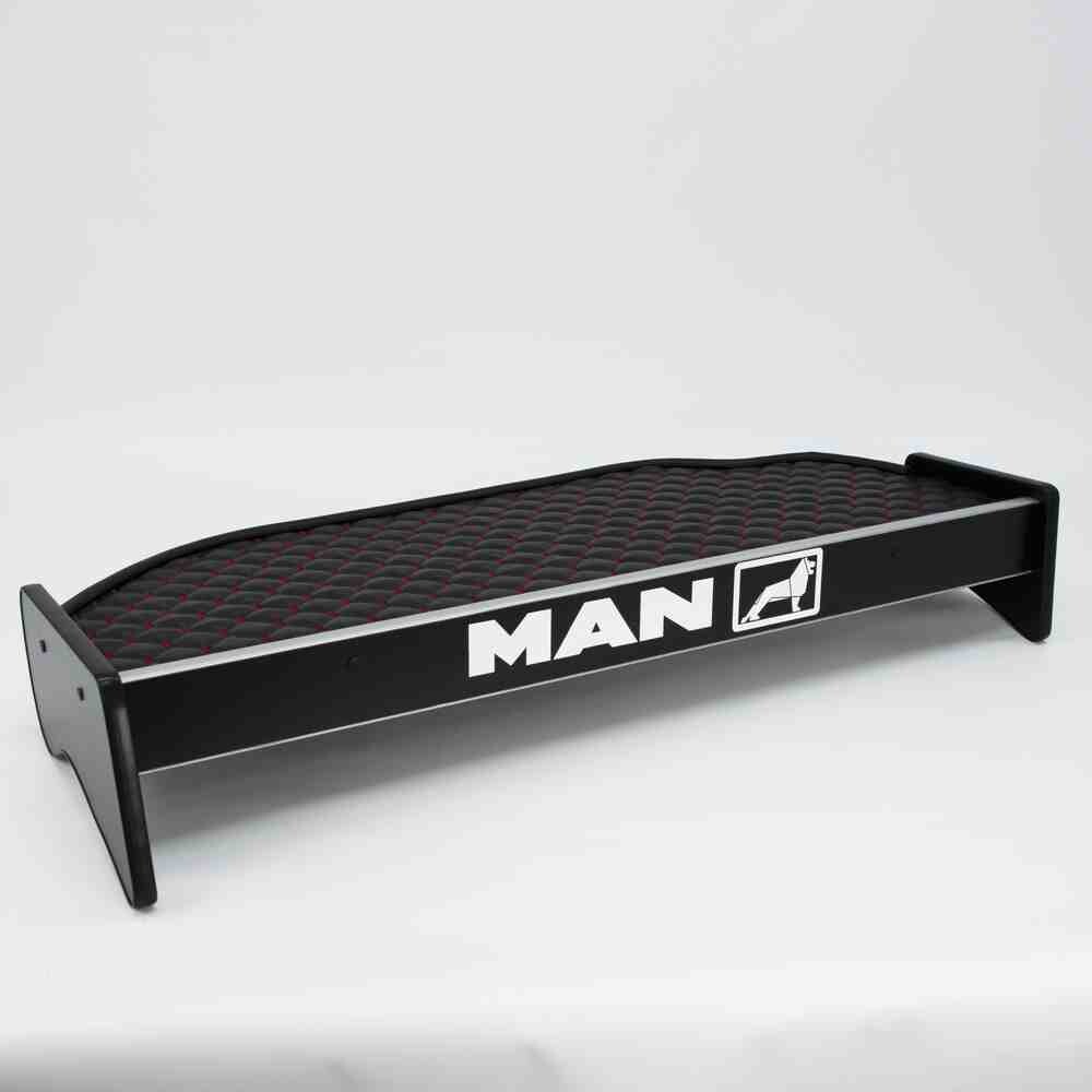 Полка кабины длинная MAN TGS черная\ST- Экокожа стёжка\