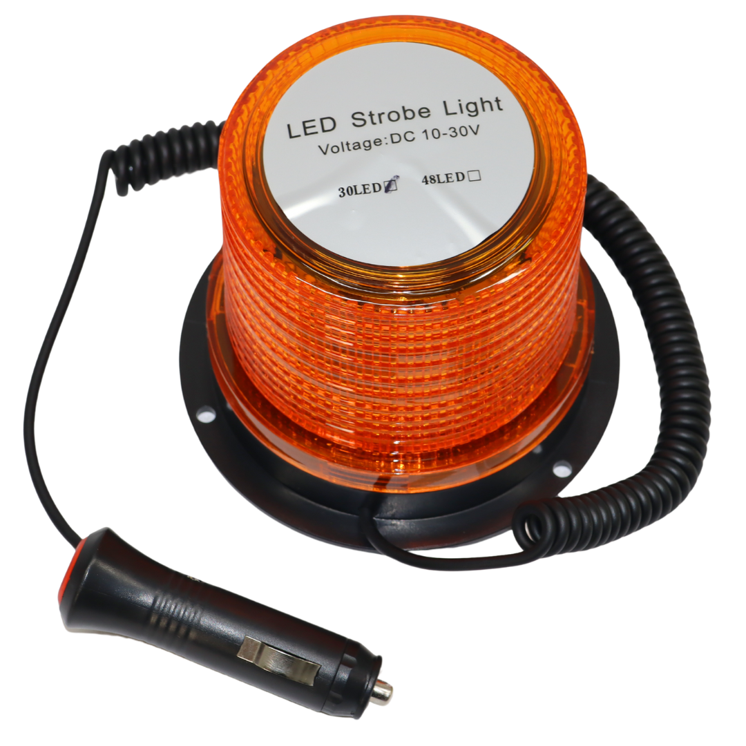 Маячок оранжевый LED 12-24V с магнитным креплением низкий