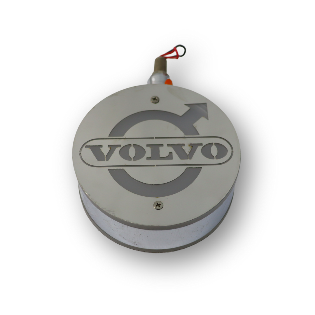 Фонарик декоративный с элементами нержавейки диодный  VOLVO - желтый-желтый (Ø-100мм*40мм)