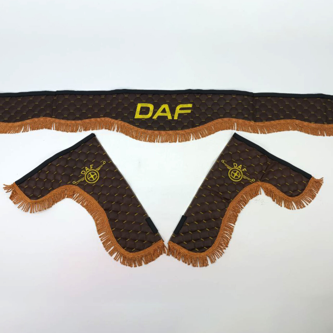Шторка лоб + косынки Экокожа DAF коричне.